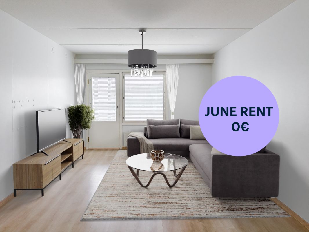 Kuva on virtuaalisesti sisustettu. - 1 bedroom, Espoo, Saarniraivio