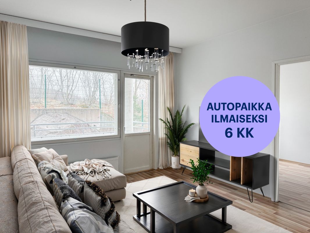 Kuva on virtuaalisesti sisustettu. - Kaksio, Turku, Martti