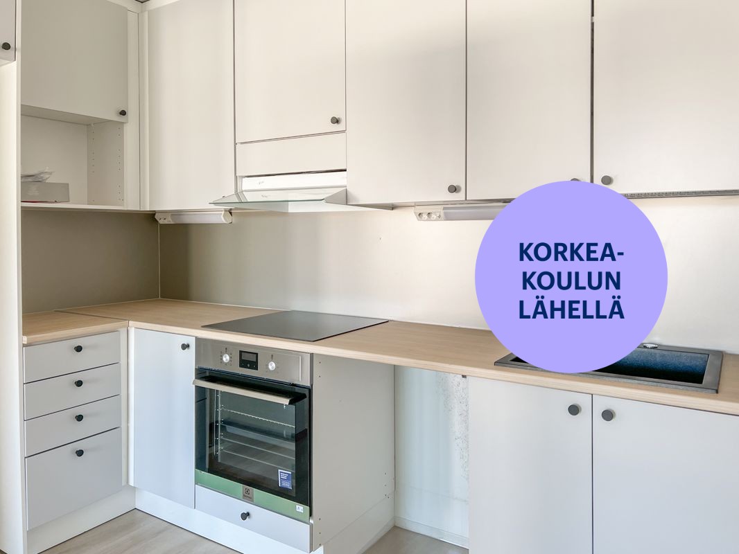 Esimerkki keittiön materiaaleista.  - Kaksio, Vantaa, Tikkurila
