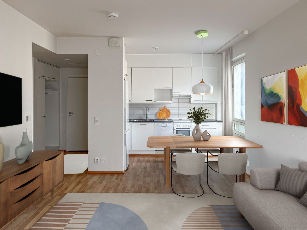 Kuva virtuaalisisustettu - 1 bedroom, Helsinki, Herttoniemi