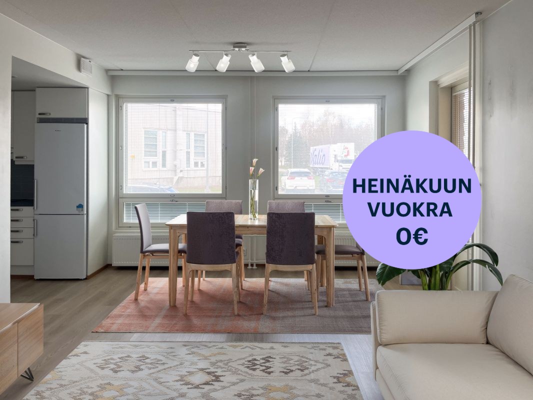 Kuva on virtuaalisesti sisustettu. - Yksiö, Helsinki, Tapanila