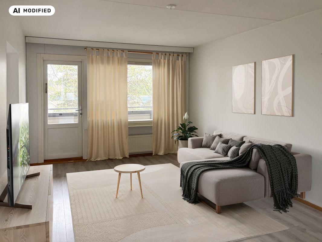 Kuva on sisustettu tekoälyn avulla - 2 bedrooms, Jyväskylä, Pupuhuhta