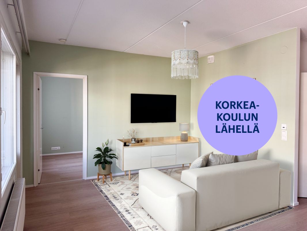 Kuva on virtuaalisesti sisustettu. - Kaksio, Turku, Martti