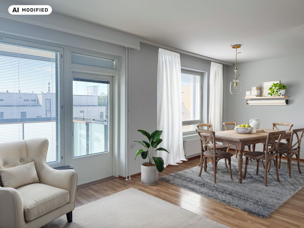 Kuva on sisustettu tekoälyn avulla. - 2 bedrooms, Helsinki, Herttoniemi