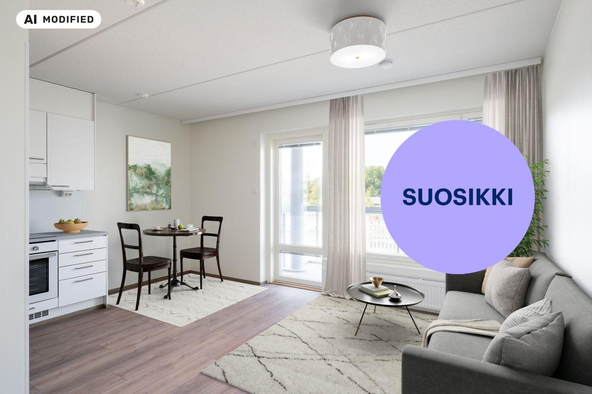 Kuva on sisustettu tekoälyn avulla. - Yksiö, Espoo, Lippajärvi