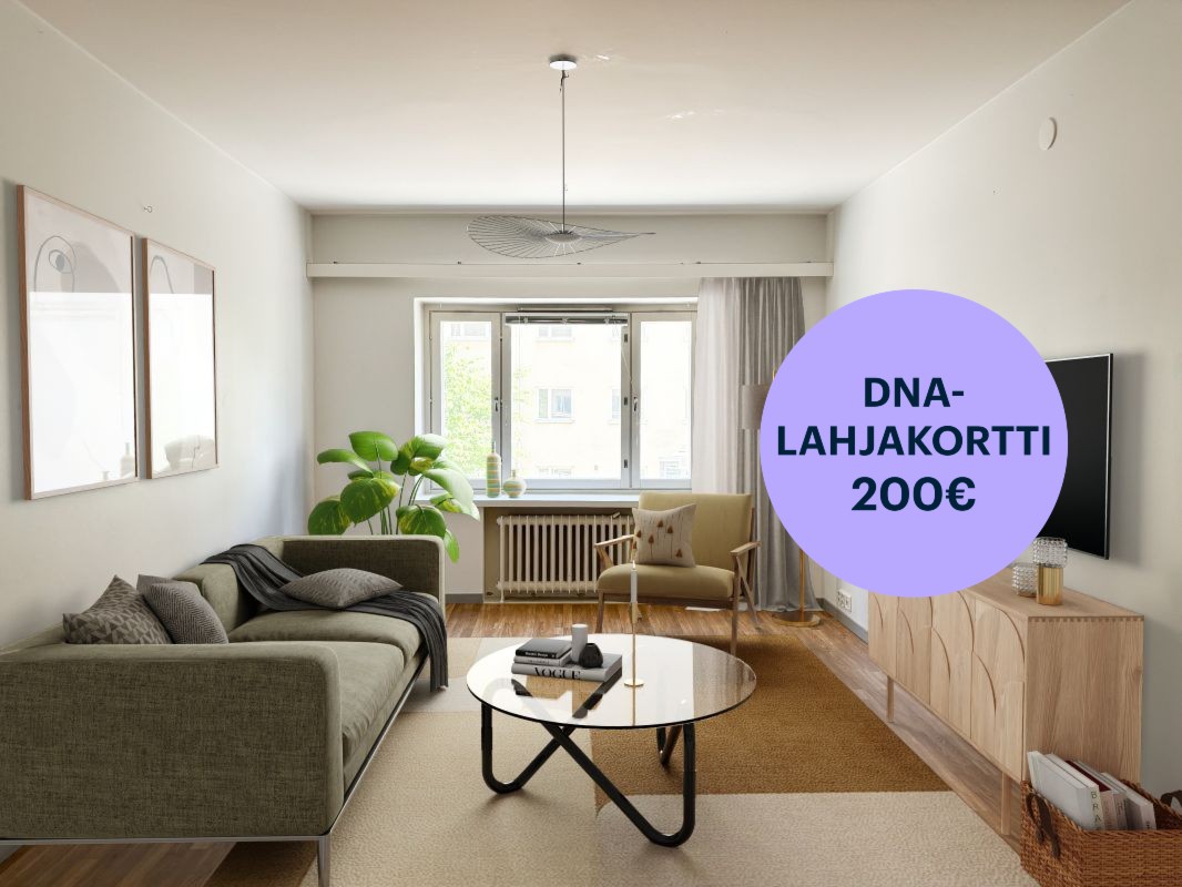 Kuva on virtuaalisesti sisustettu - Kaksio, Helsinki, Kallio