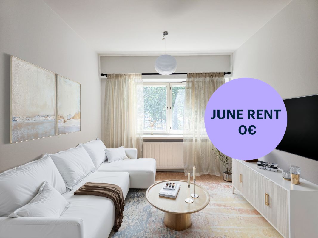 Kuva on virtuaalisesti sisustettu - 1-bedroom apartment, Helsinki, Vallila