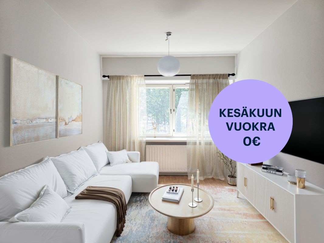 Kuva on virtuaalisesti sisustettu - Kaksio, Helsinki, Vallila