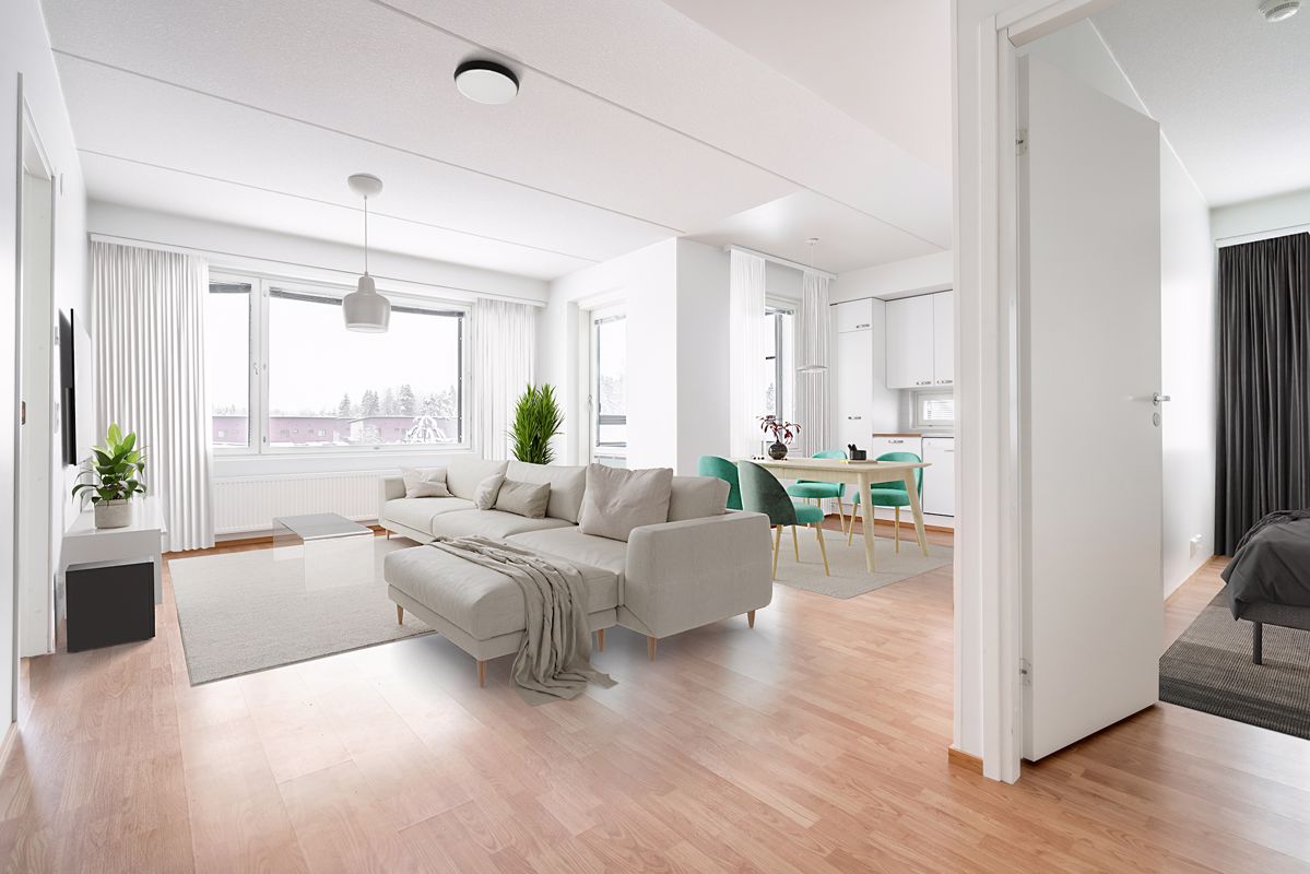 Virtuaalistailattu kuva. - 2 bedrooms, Vantaa, Leinelä