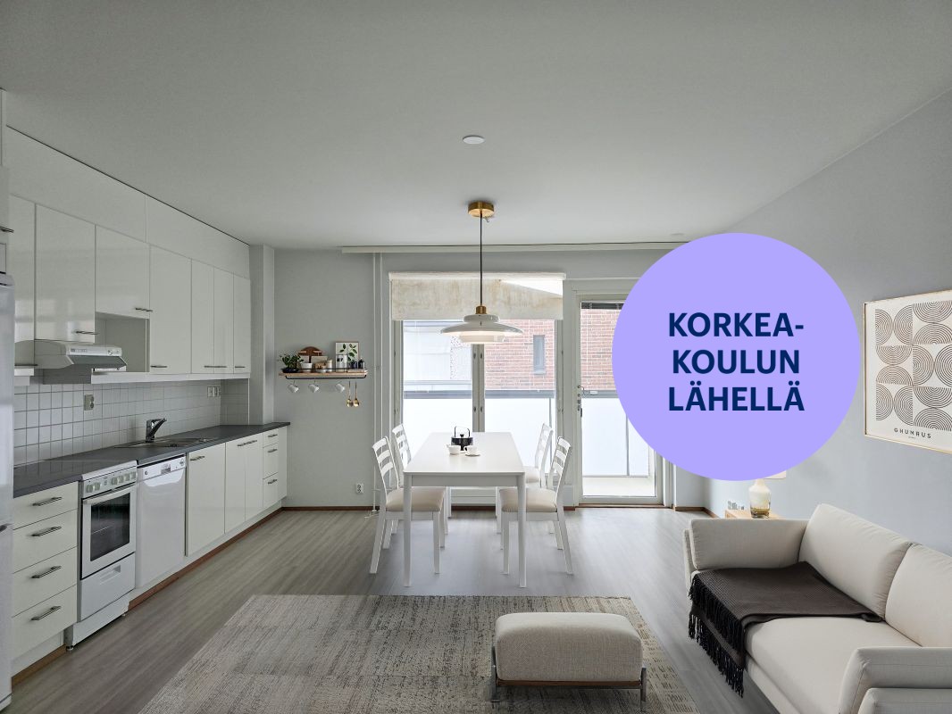Kuva on virtuaalisesti sisustettu. - Yksiö, Helsinki, Arabianranta
