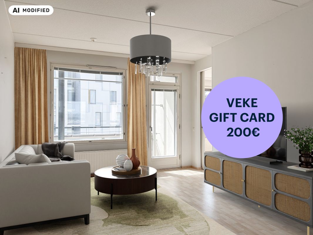 Kuva on sisustettu tekoälyn avulla. - 2 bedrooms, Espoo, Leppävaara