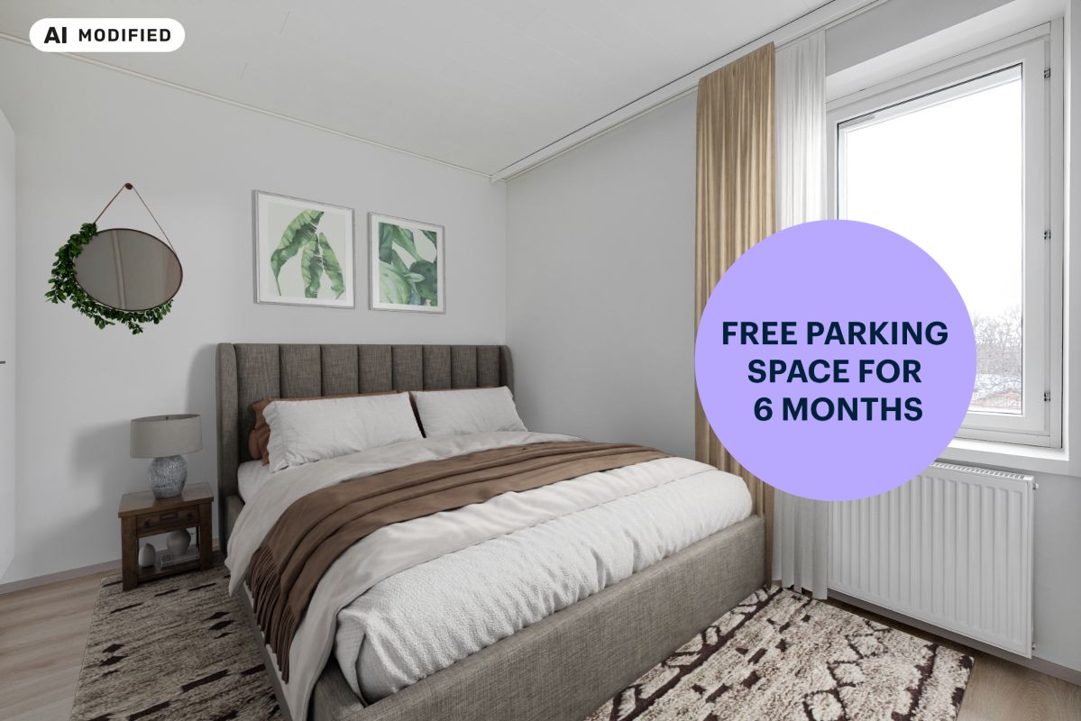Kuva on sisustettu tekoälyn avulla. - 1-bedroom apartment, Turku, Keskusta