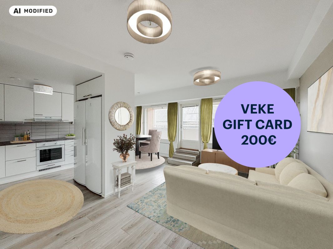 Kuva on sisustettu tekoälyn avulla. - 3 bedrooms, Turku, Keskusta