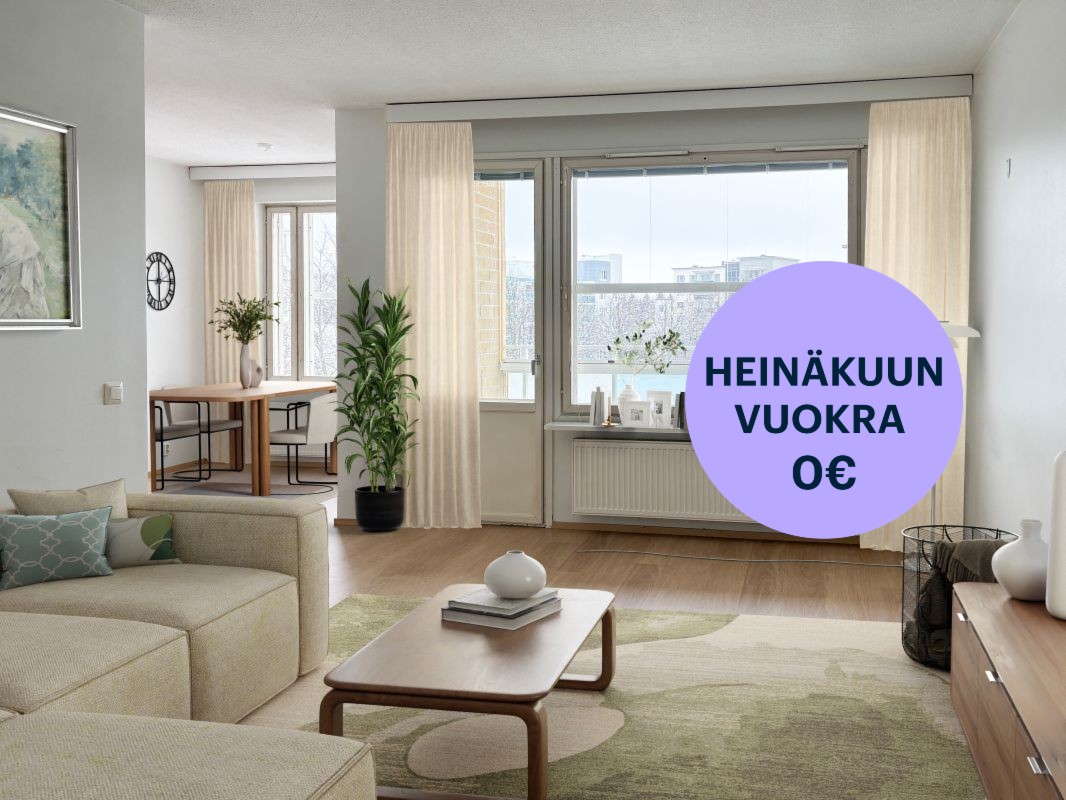 Kuva virtuaalisisustettu. - Kaksio, Kuopio, Petonen