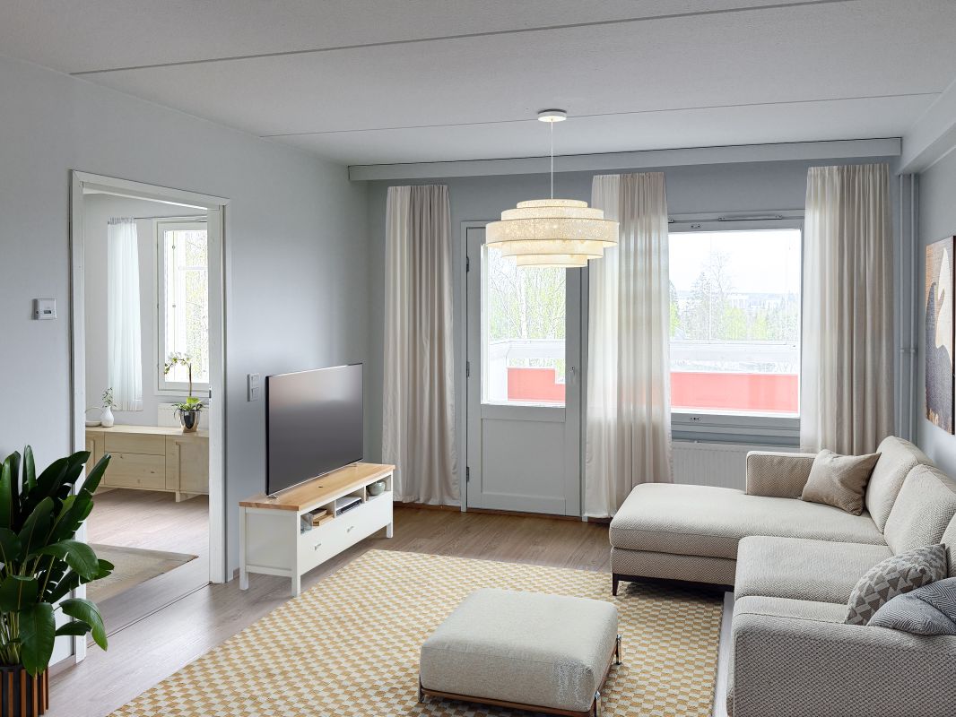 Kuva on virtuaalisesti sisustettu. - 1-bedroom apartment, Lahti, Saksala