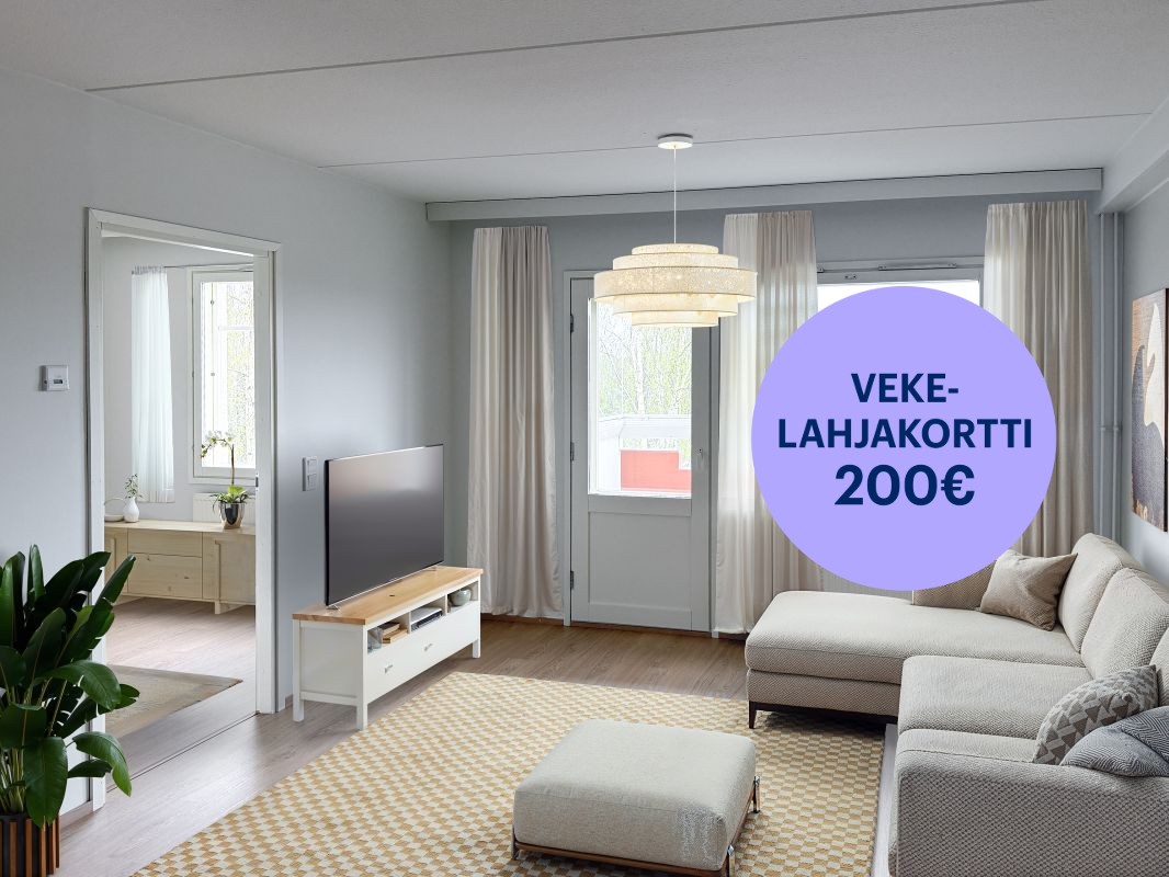Kuva on virtuaalisesti sisustettu. - Kaksio, Lahti, Saksala
