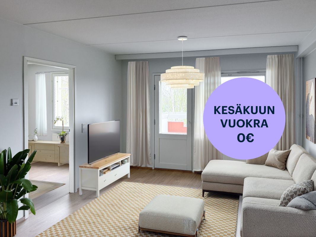 Kuva on virtuaalisesti sisustettu. - Kaksio, Lahti, Saksala