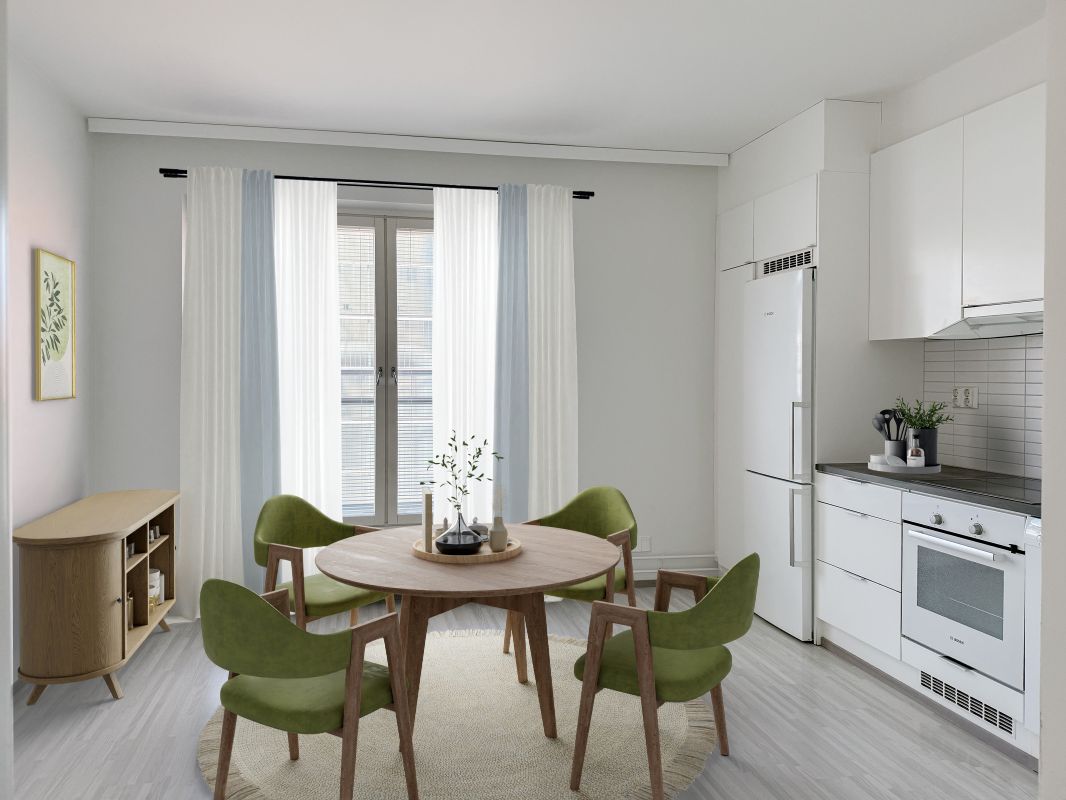 Kuva on virtuaalisesti sisustettu. - 1-bedroom apartment, Helsinki, Arabianranta