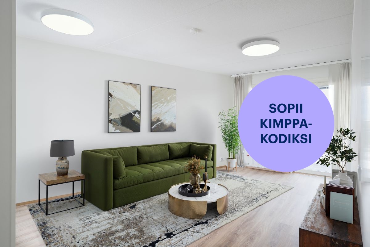 Kuva on virtuaalisesti sisustettu. - Kolmio, Espoo, Olari