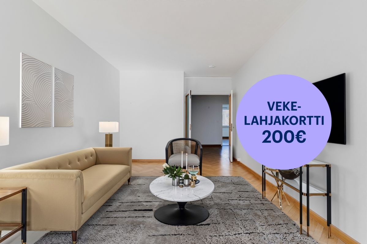 Kuva on virtuaalisesti sisustettu. - Kolmio, Helsinki, Ullanlinna