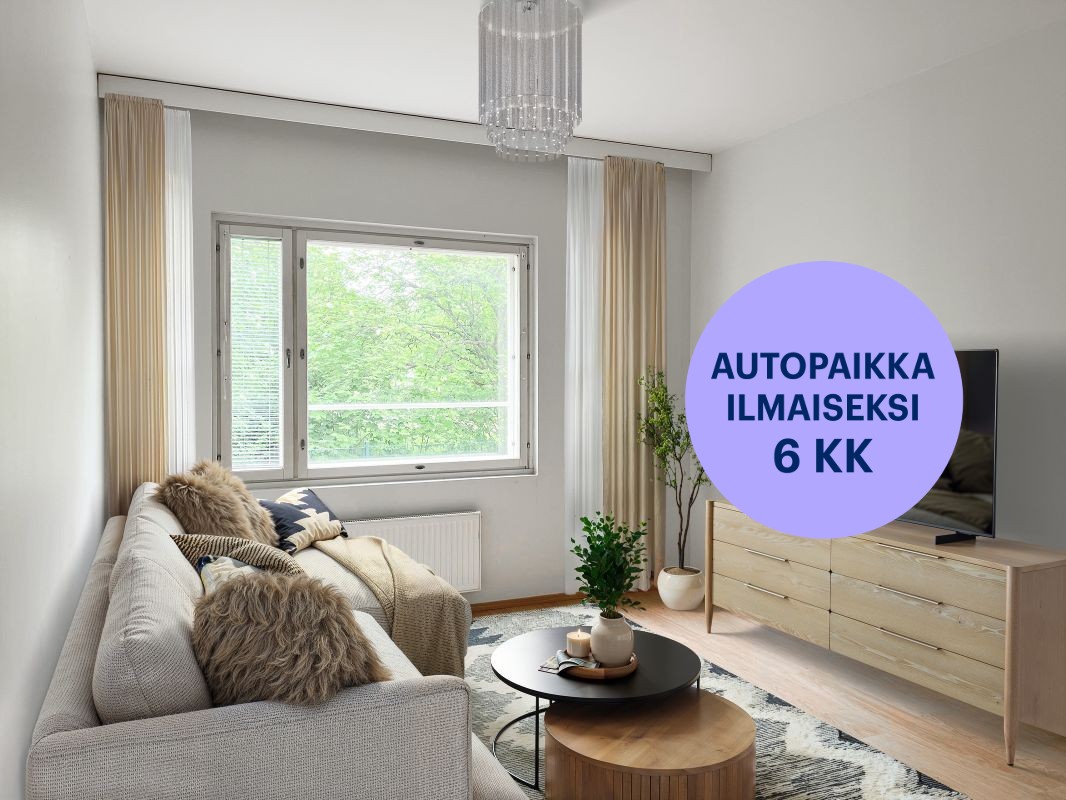 Kuva on virtuaalisesti sisustettu. - Kaksio, Turku, Martti