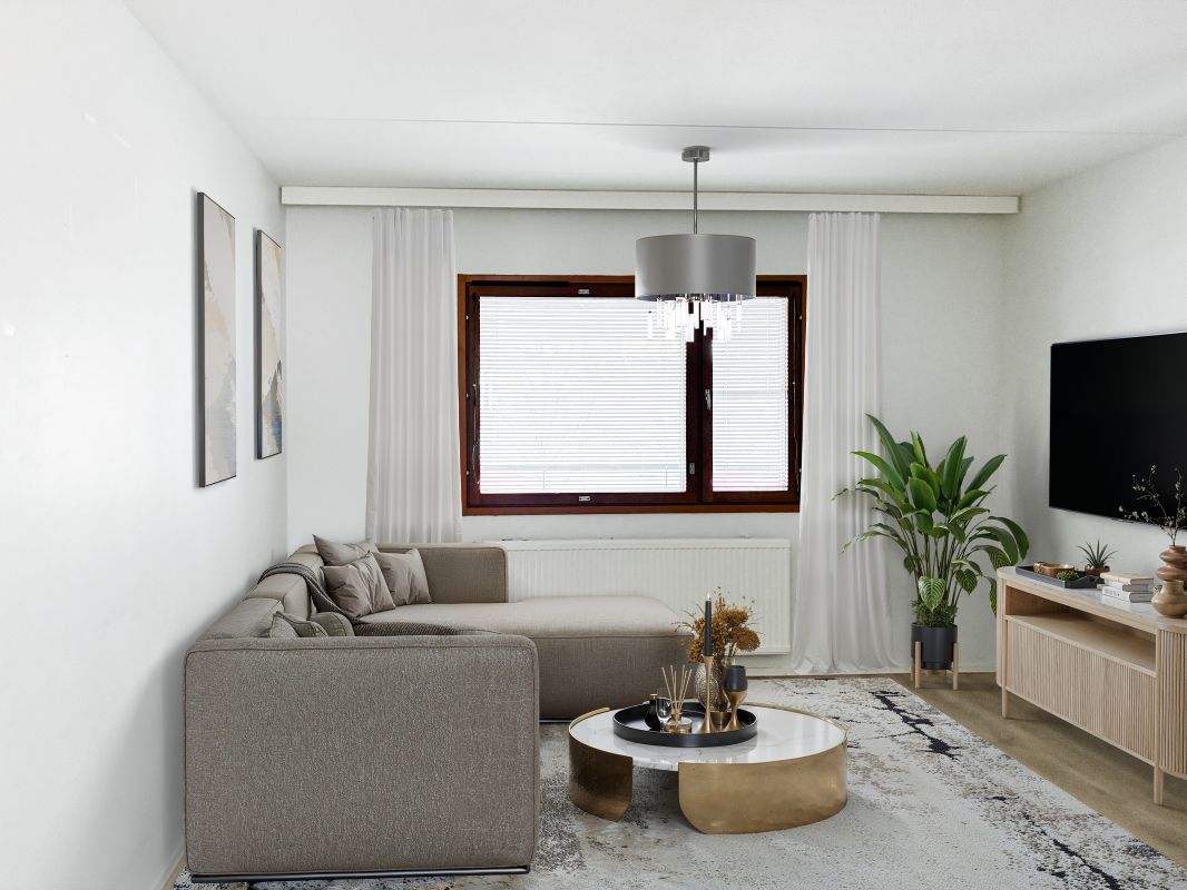 Kuva on virtuaalisesti sisustettu. - 1-bedroom apartment, Espoo, Iivisniemi