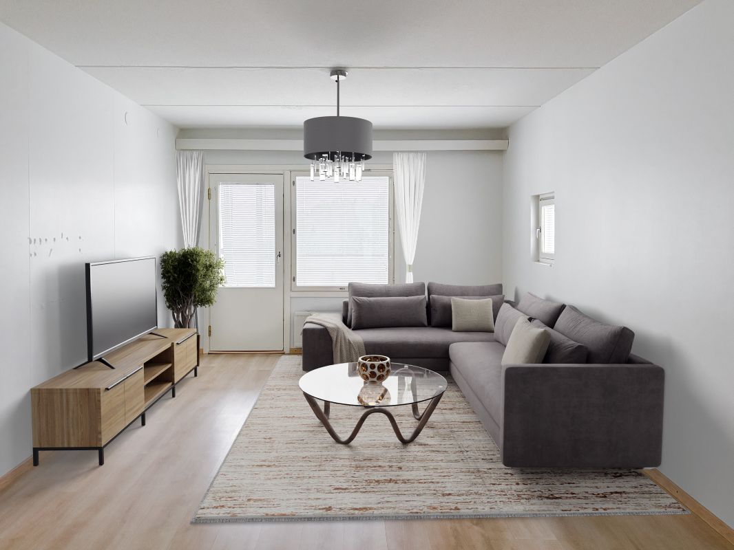 Kuva on virtuaalisesti sisustettu. - 1-bedroom apartment, Espoo, Saarniraivio
