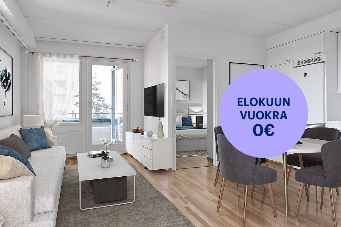 Kuva virtuaalisisustettu. - Kaksio, Vantaa, Veromies