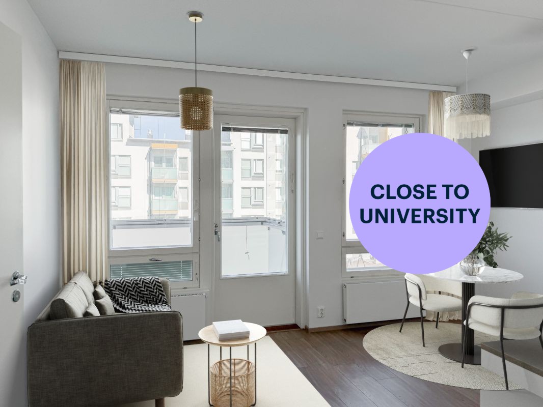 Kuva on virtuaalisesti sisustettu. - 1 bedroom, Turku, Pääskyvuori