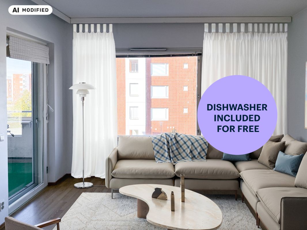 Kuva on sisustettu tekoälyn avulla.  - 1-bedroom apartment, Lahti, Ankkuri