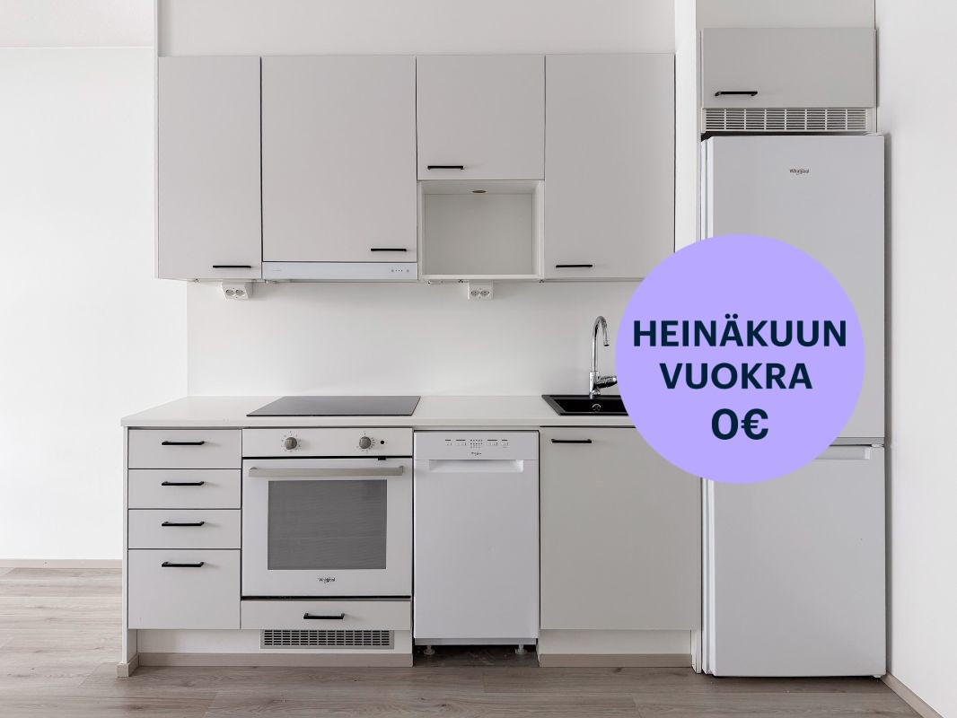 Esimerkki keittiön materiaaleista. - Yksiö, Vantaa, Tikkurila