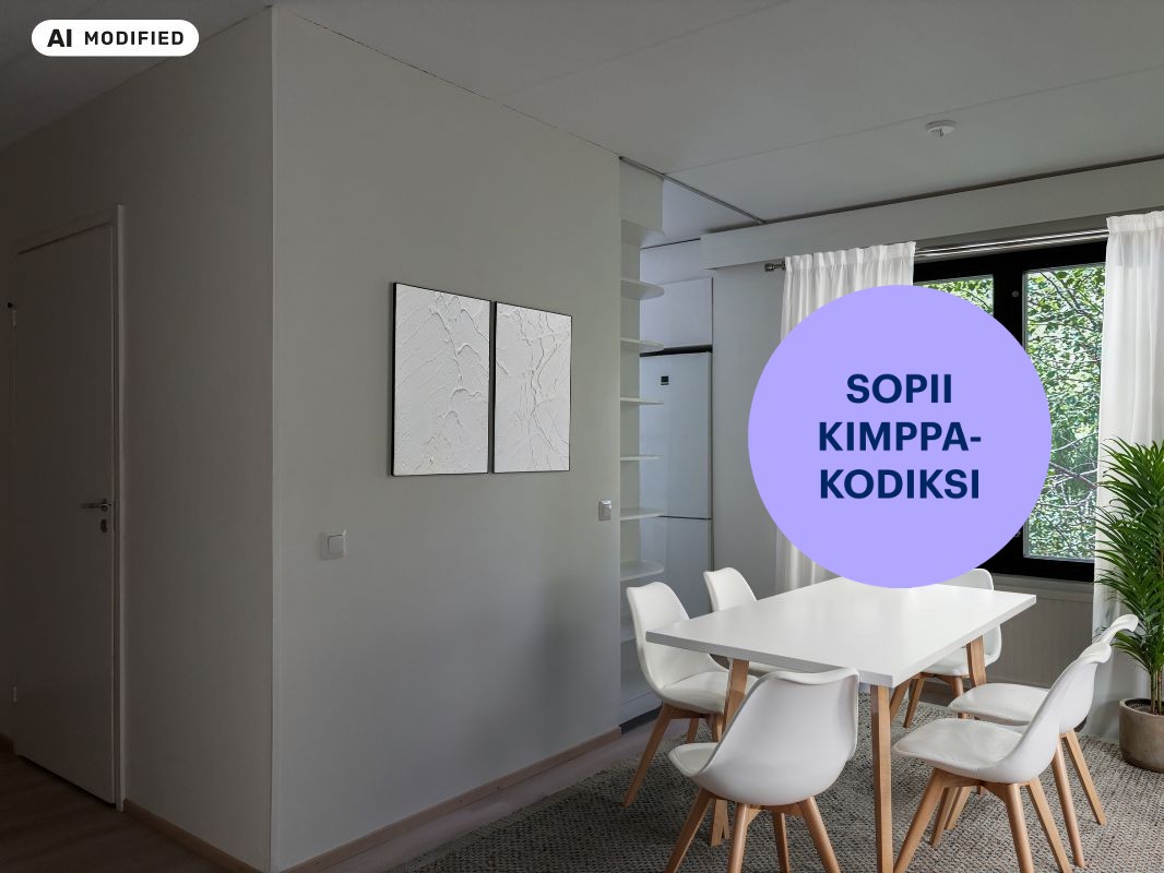 Sisustettu tekoälyä käyttäen - Kaksio, Oulu, Maikkula