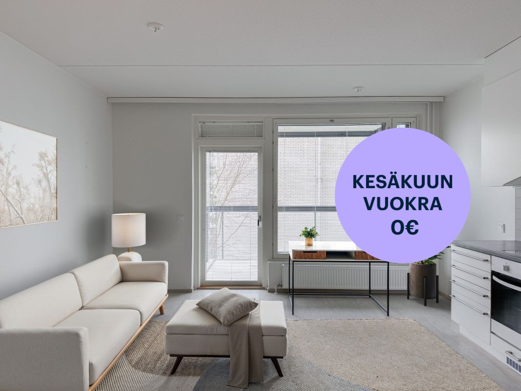 Kuva on virtuaalisesti sisustettu. - Yksiö, Järvenpää, Keskusta