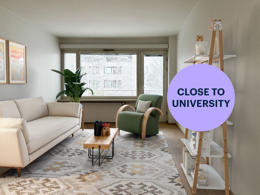 Virtuaalisisustettu - 1-bedroom apartment, Oulu, Tuira
