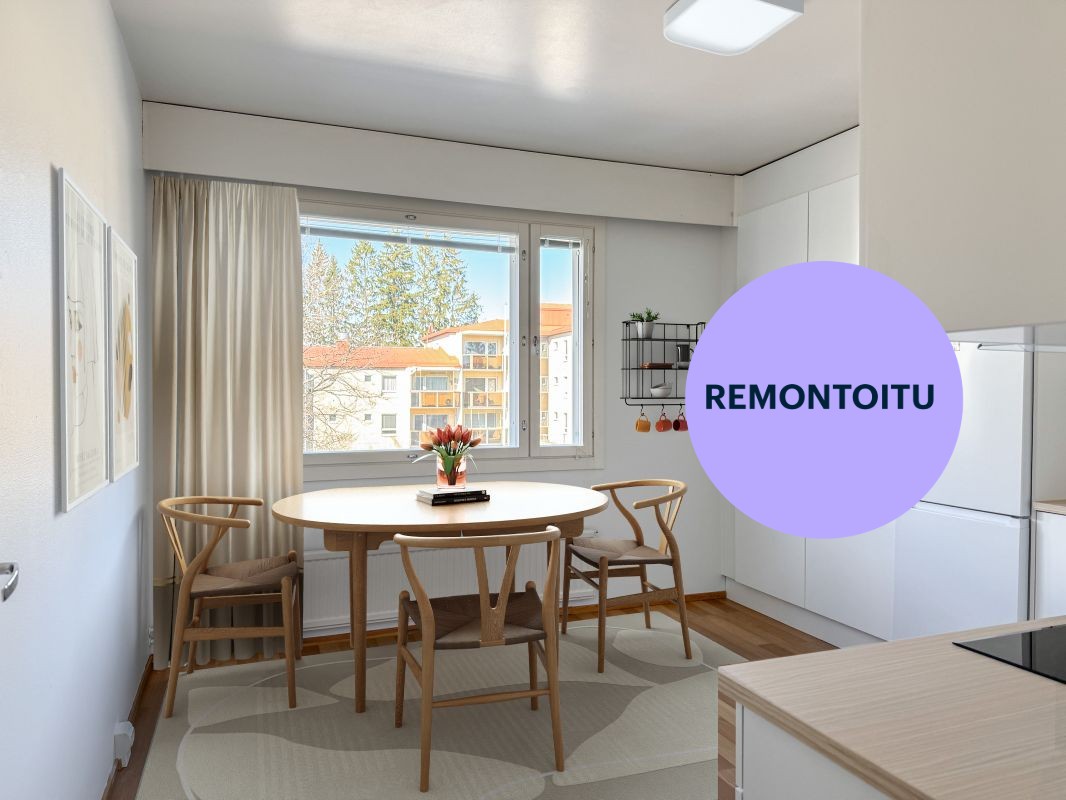 Kuva virtuaalisisustettu. - Kaksio, Vantaa, Tikkurila